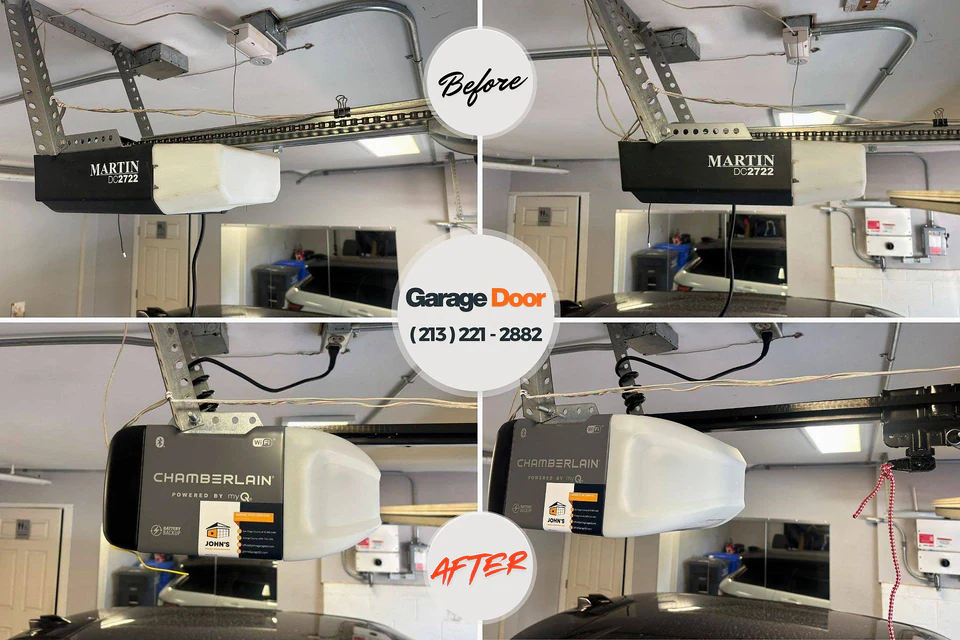 Before and after: garage door repair Shadeland, IN